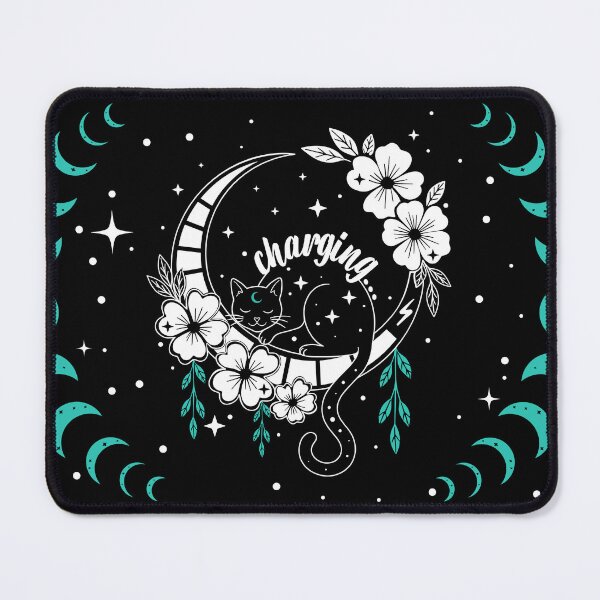 Item preview, Celestial Cat Moon Flowers designed and sold by kaszczyszko.