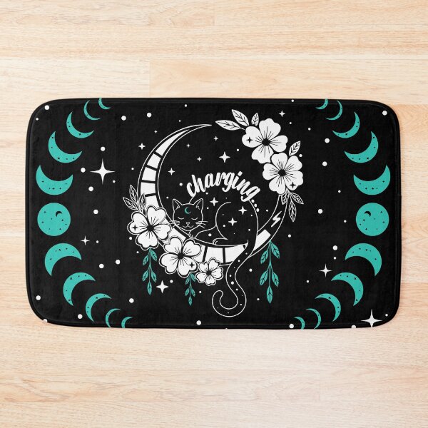 Item preview, Celestial Cat Moon Flowers designed and sold by kaszczyszko.