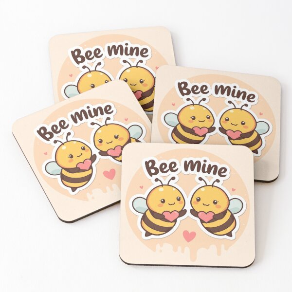 Item preview, Bee Mine – Kawaii Cute Bees with Hearts v.2 designed and sold by PixelNest-Haven.