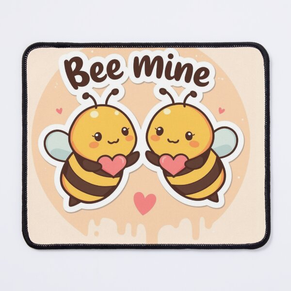 Item preview, Bee Mine – Kawaii Cute Bees with Hearts v.2 designed and sold by PixelNest-Haven.