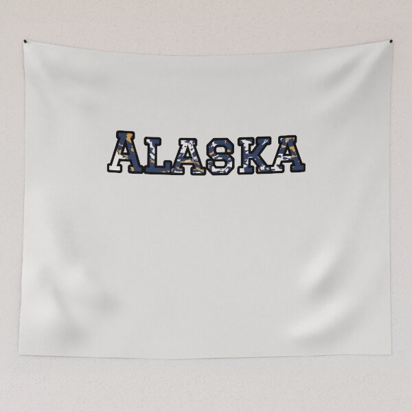 Item preview, Alaska Roots Lettering | Bold Blue & Yellow Camo Aesthetic designed and sold by Long Family Gifts.