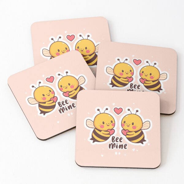 Item preview, Bee Mine – Kawaii Cute Bees with Hearts v.1 designed and sold by PixelNest-Haven.