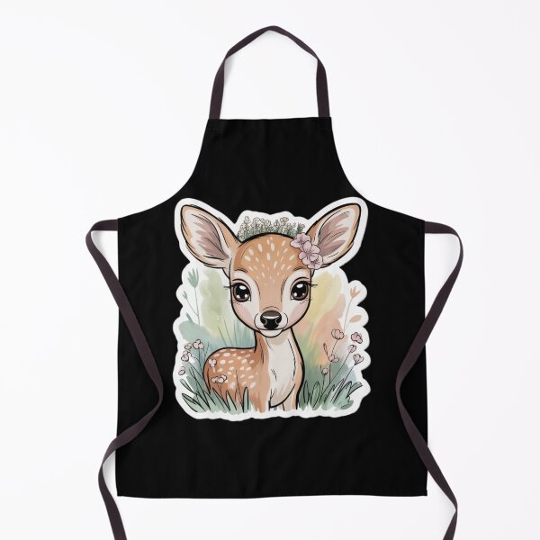 Item preview, Cute Fawn with Flowers Kawaii Watercolor Art designed and sold by DailySparks.