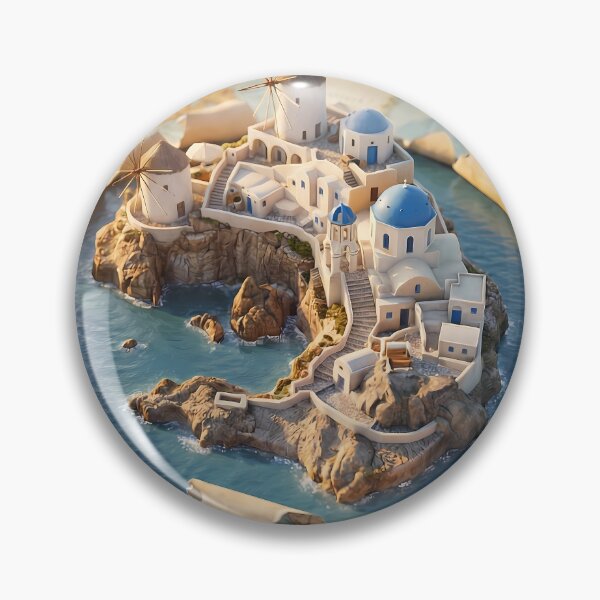 Item preview, Greece - Santorini Rising from the Map - minature diorama designed and sold by darekkocurek.