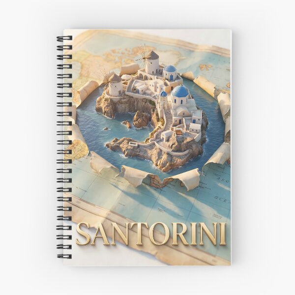 Item preview, Greece - Santorini Rising from the Map - minature diorama designed and sold by darekkocurek.