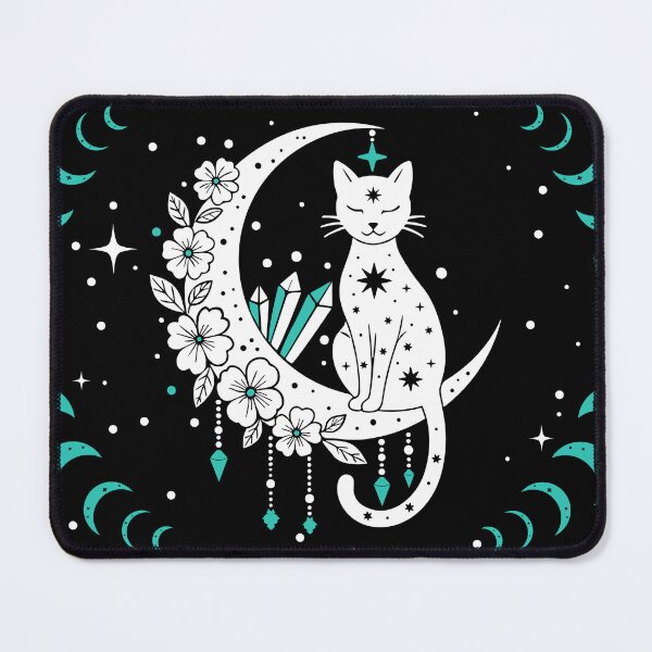 Item preview, Celestial Cat Moon Crystals Flowers Cozy-Magic designed and sold by kaszczyszko.