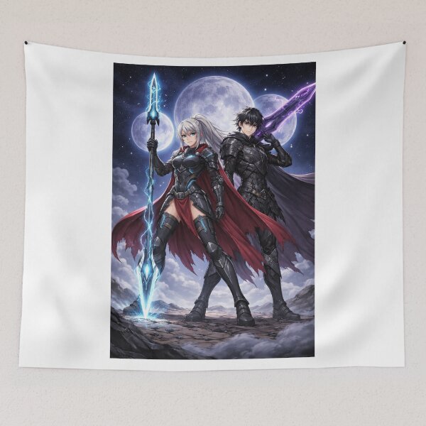 Item preview, Seraphina and Ashen, Three Moons Storm Spear and Void Blade Duo designed and sold by Prayful.