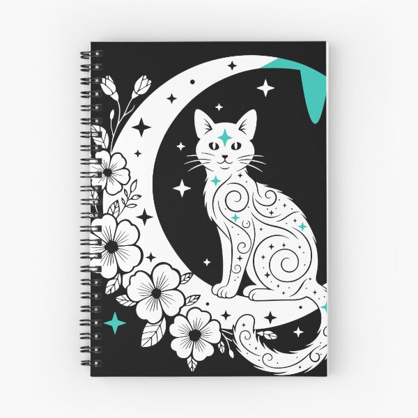 Item preview, Celestial Cat Moon Flowers designed and sold by kaszczyszko.