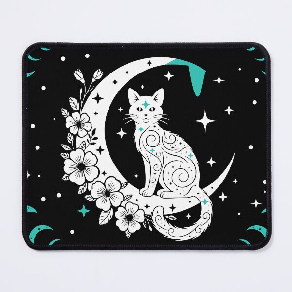 Item preview, Celestial Cat Moon Flowers designed and sold by kaszczyszko.