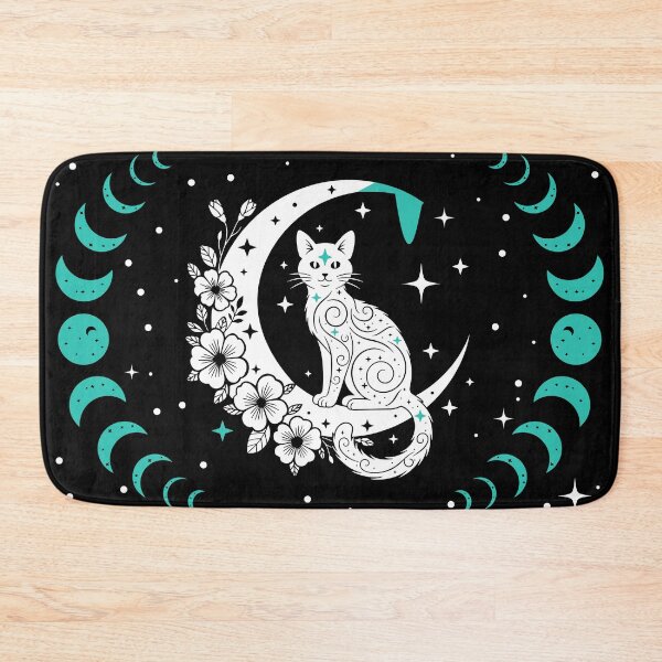 Item preview, Celestial Cat Moon Flowers designed and sold by kaszczyszko.