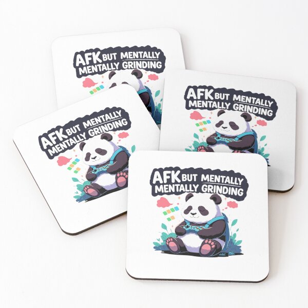 Item preview, AFK But Mentally Grinding gamer panda designed and sold by SloganSauce.