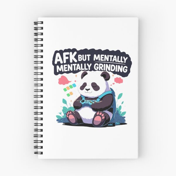 Item preview, AFK But Mentally Grinding gamer panda designed and sold by SloganSauce.