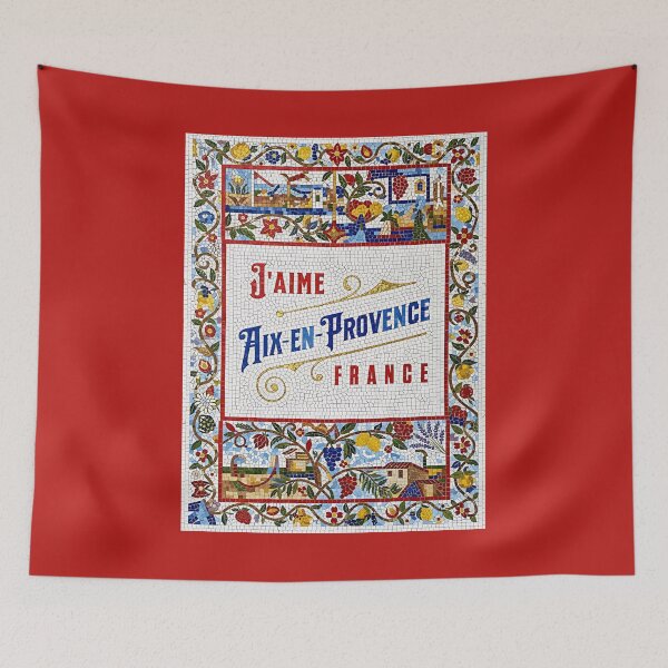 Item preview, J’aime Aix-en-Provence – Colorful Provençal Mosaic Art designed and sold by FrancophileFun.