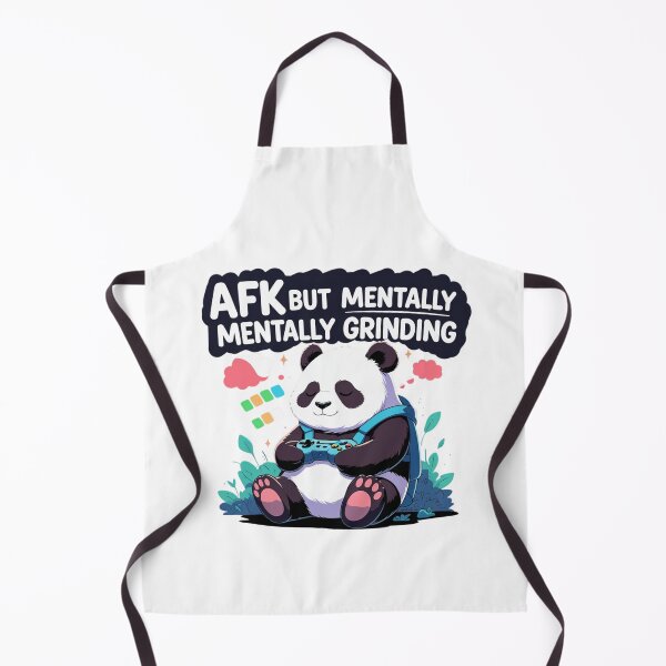 Item preview, AFK But Mentally Grinding gamer panda designed and sold by SloganSauce.