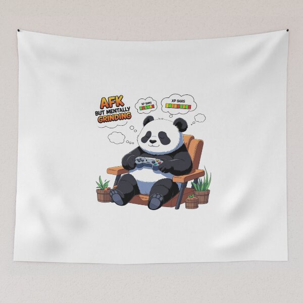 Item preview, AFK But Mentally Grinding anime gamer designed and sold by SloganSauce.