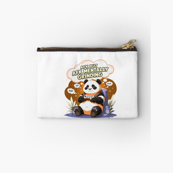 Item preview, AFK But Mentally Grinding panda art designed and sold by SloganSauce.