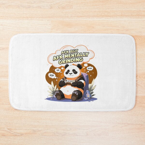 Item preview, AFK But Mentally Grinding panda art designed and sold by SloganSauce.