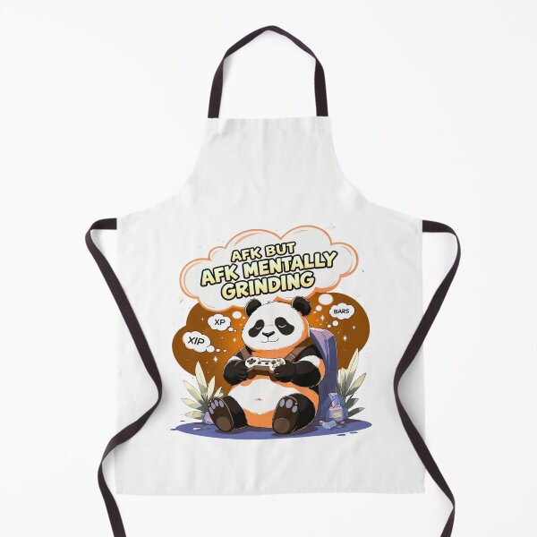 Item preview, AFK But Mentally Grinding panda art designed and sold by SloganSauce.