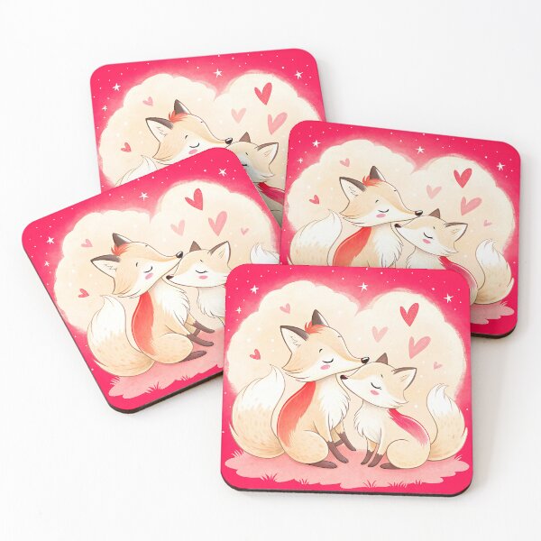 Item preview, Fox romantic couple - Valentine's Day love illustration designed and sold by AhArtMe.