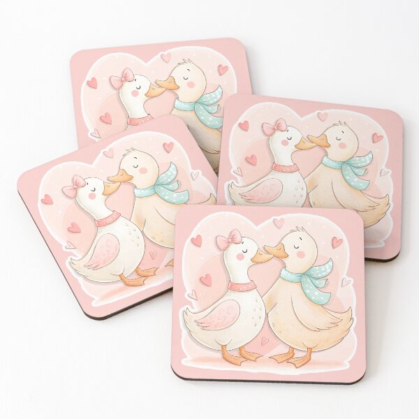Item preview, Romantic duck couple - Valentine's Day love illustration designed and sold by AhArtMe.