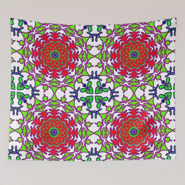 Item preview, "Multicolor Mandala with Leaf Layers and Butterfly Flourishes" designed and sold by nighttime1990.