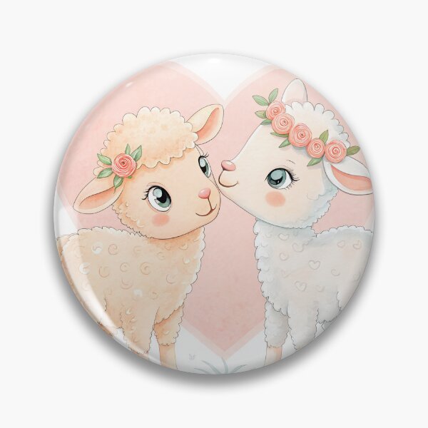 Item preview, Romantic lamb couple - Valentine's Day love illustration designed and sold by AhArtMe.