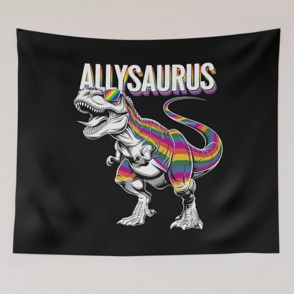 Item preview, Dinosaur T Rex LGBT Gay Pride Flag Allysaurus Ally Men Boys 1  designed and sold by CombatTask.