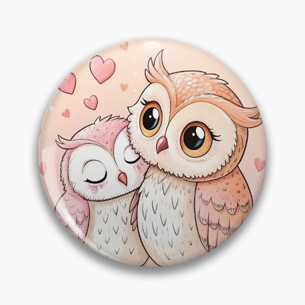 Item preview, Romantic owls couple - Valentine's Day love illustration designed and sold by AhArtMe.