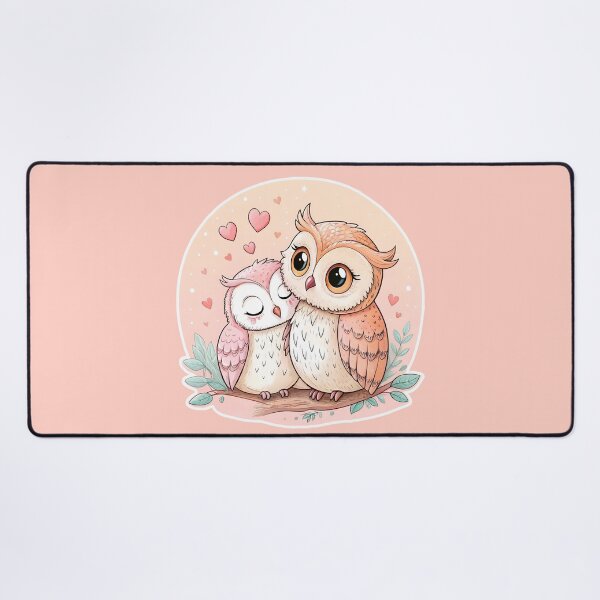 Item preview, Romantic owls couple - Valentine's Day love illustration designed and sold by AhArtMe.