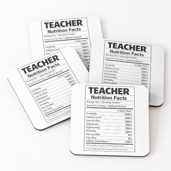 Item preview, Teacher Nutrition Facts – Funny Teacher Appreciation Design designed and sold by GiftsCreek.