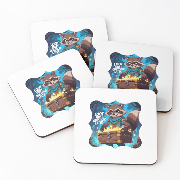 Item preview, Loot First, Questions Later gaming slogan designed and sold by SloganSauce.