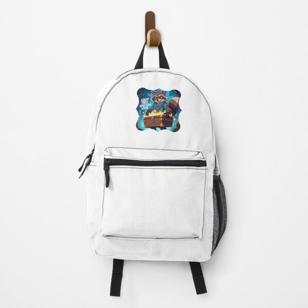 Item preview, Loot First, Questions Later gaming slogan designed and sold by SloganSauce.