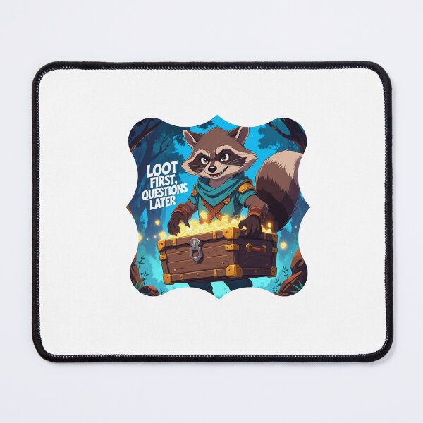 Item preview, Loot First, Questions Later gaming slogan designed and sold by SloganSauce.