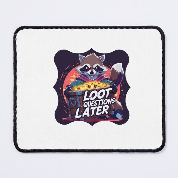 Item preview, Loot First, Questions Later anime fantasy designed and sold by SloganSauce.