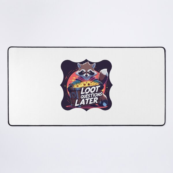 Item preview, Loot First, Questions Later anime fantasy designed and sold by SloganSauce.