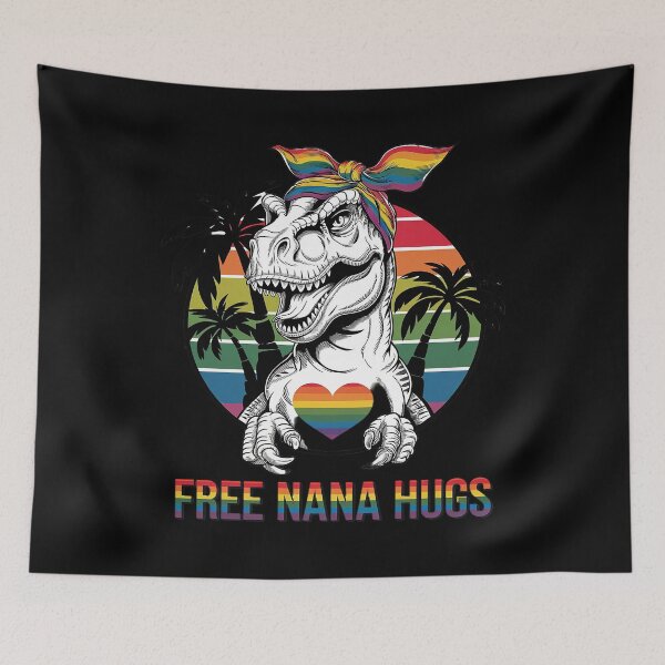 Item preview, Free Nana Hugs Nana Saurus Dinosaur T Rex Ally Rainbow LGBT  designed and sold by CombatTask.