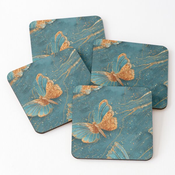 Item preview, Transformative Teal & Golden Flutter designed and sold by Ewa Miller.