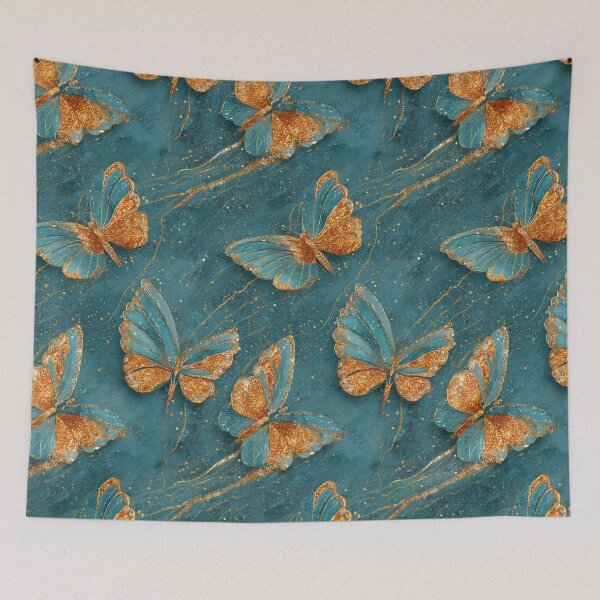 Item preview, Transformative Teal & Golden Flutter designed and sold by Ewa Miller.