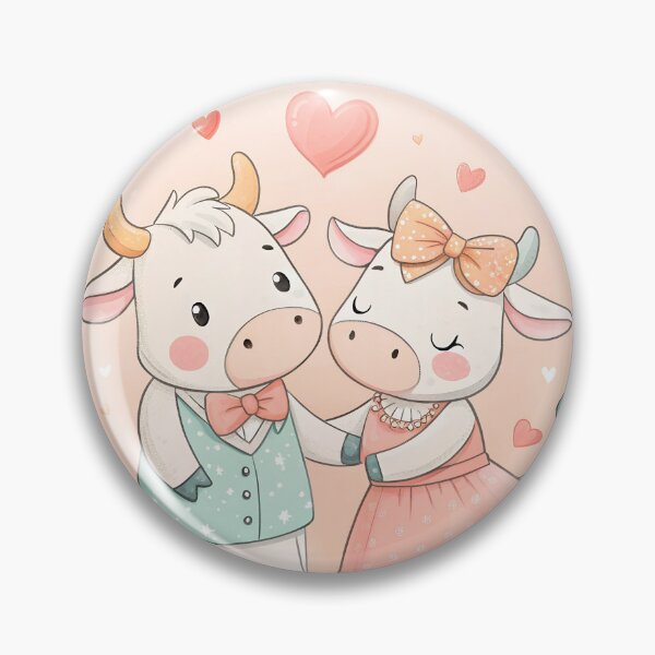 Item preview, Romantic cow couple - Valentine's Day love illustration designed and sold by AhArtMe.