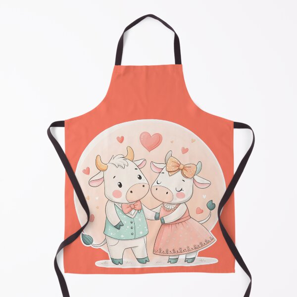 Item preview, Romantic cow couple - Valentine's Day love illustration designed and sold by AhArtMe.