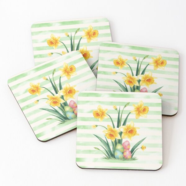 Item preview, Easter Narcissus Horizontal Stripes Pattern designed and sold by UnhingedBird.