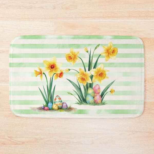 Item preview, Easter Narcissus Horizontal Stripes Pattern designed and sold by UnhingedBird.