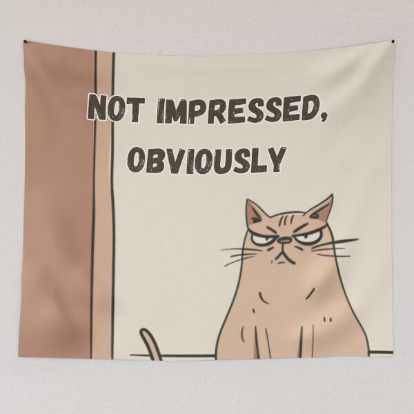 Item preview, Sarcastic Judging Cat Meme Illustration-Not Impressed, Obviously designed and sold by MiraLumeStudio.