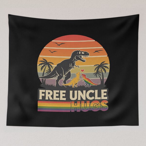 Item preview, Free Uncle Hugs Dinosaur Rex Rainbow LGBT Gay Pride  designed and sold by CombatTask.