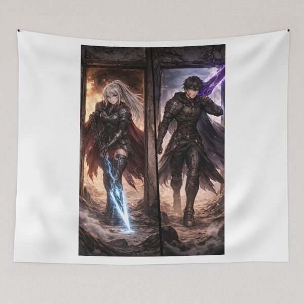 Item preview, Seraphina and Ashen, Battle Worn Warriors Through the Ruins designed and sold by Prayful.
