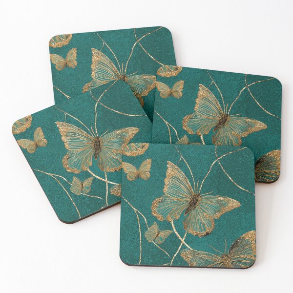 Item preview, Transformative Teal & Golden Flutter designed and sold by Ewa Miller.
