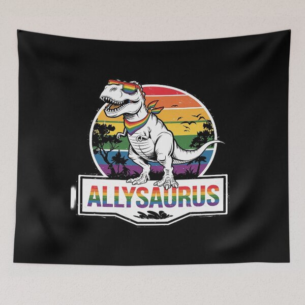 Item preview, Allysaurus Dinosaur Rainbow Flag For Ally LGBT Pride  designed and sold by CombatTask.