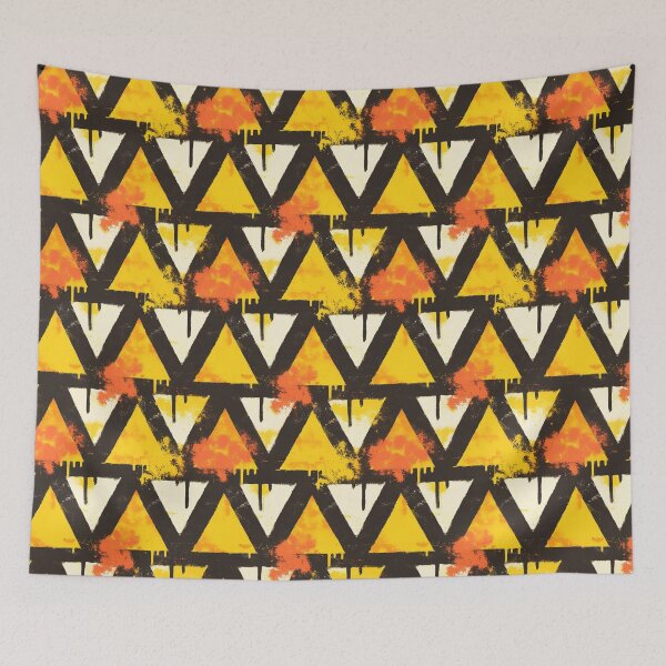 Item preview, Dripping Warning Triangle Grunge Repeat Pattern designed and sold by bubblegoth.