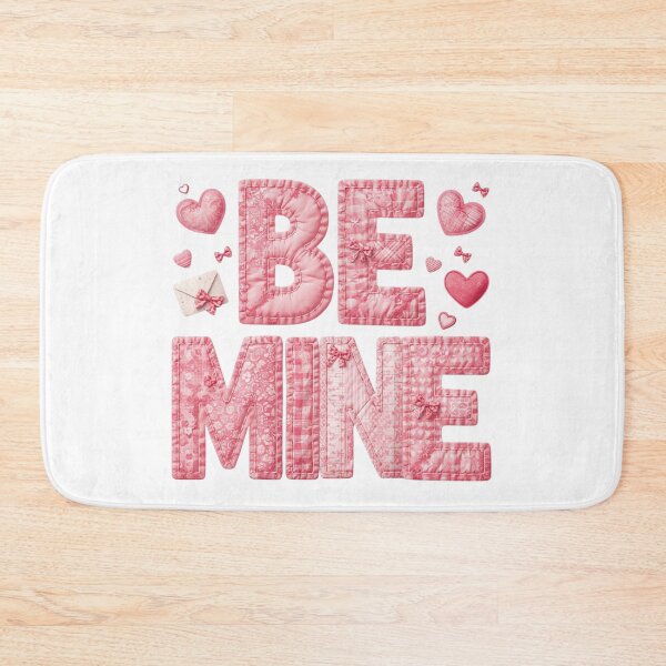 Item preview, Be Mine – Cute Valentine’s Day Patchwork Heart Typography designed and sold by Activity01.