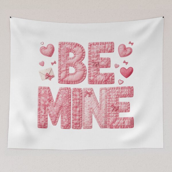 Item preview, Be Mine – Cute Valentine’s Day Patchwork Heart Typography designed and sold by Activity01.